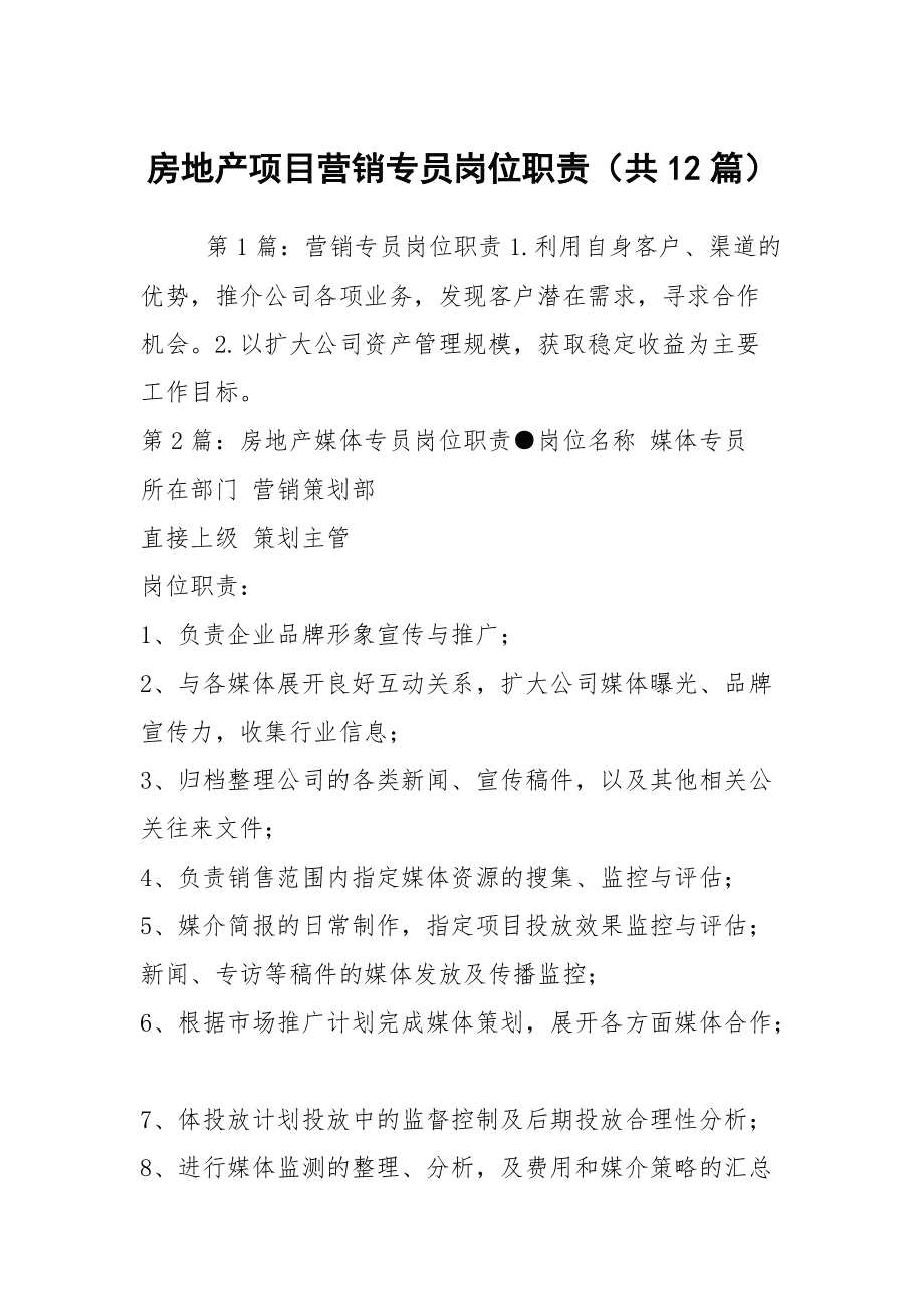 房地产项目营销专员岗位职责详解 从策略到执行的全方位指南
